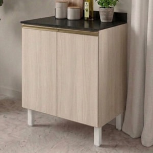 Balcão Com Tampo 2 Portas MDF 60 cm Kali 1222022 Bianco TOQ Nicioli