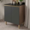 Balcão Com Tampo 2 Portas MDF 60 cm Kali 1222022 Carvalho TOQ Chumbo Nicioli