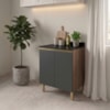 Balcão Com Tampo 2 Portas MDF 60 cm Kali 1222022 Carvalho TOQ Chumbo Nicioli