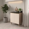 Balcão Com Tampo 2 Portas MDF 60 cm Kali 1222022 Carvalho TOQ Off White Nicioli