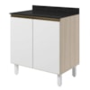 Balcão Com Tampo 2 Portas MDF 70 cm Kali 1222122 Bianco TOQ Branco Nicioli