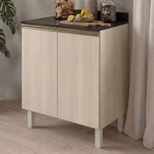 Balcão Com Tampo 2 Portas MDF 70 cm Kali 1222122 Bianco TOQ Nicioli