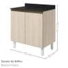Balcão Com Tampo 2 Portas MDF 70 cm Kali 1222122 Bianco TOQ Nicioli