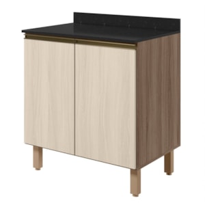 Balcão Com Tampo 2 Portas MDF 70 cm Kali 1222122 Carvalho TOQ Bianco Nicioli