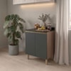 Balcão Com Tampo 2 Portas MDF 70 cm Kali 1222122 Carvalho TOQ Chumbo Nicioli