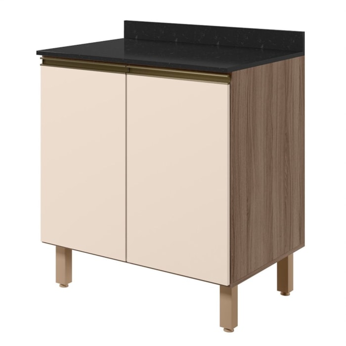 Balcão Com Tampo 2 Portas MDF 70 cm Kali 1222122 Carvalho TOQ Off White Nicioli