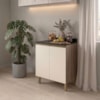 Balcão Com Tampo 2 Portas MDF 70 cm Kali 1222122 Carvalho TOQ Off White Nicioli