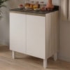 Balcão Com Tampo 2 Portas MDF 80 cm Kali 1222322 Bianco TOQ Branco Nicioli