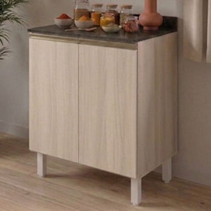 Balcão Com Tampo 2 Portas MDF 80 cm Kali 1222322 Bianco TOQ Nicioli