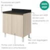 Balcão Com Tampo 2 Portas MDF 80 cm Kali 1222322 Bianco TOQ Nicioli
