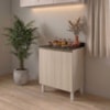 Balcão Com Tampo 2 Portas MDF 80 cm Kali 1222322 Bianco TOQ Nicioli