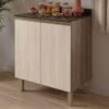 Balcão Com Tampo 2 Portas MDF 80 cm Kali 1222322 Carvalho TOQ Bianco Nicioli