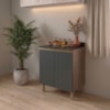 Balcão Com Tampo 2 Portas MDF 80 cm Kali 1222322 Carvalho TOQ Chumbo Nicioli