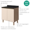 Balcão Com Tampo 2 Portas MDF 80 cm Kali 1222322 Carvalho TOQ Off White Nicioli
