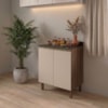 Balcão Com Tampo 2 Portas MDF 80 cm Kali 1222322 Carvalho TOQ Off White Nicioli