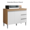 Balcao Com Tampo 2 PT 3 G 120 cm Andreia Amendoa Branco REAJL Moveis