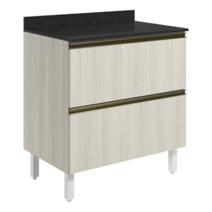 Balcao Com Tampo 2G 80cm MDF Kali 16412 Bianco Toq Bianco Toq Nicioli