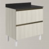 Balcao Com Tampo 2G 80cm MDF Kali 16412 Bianco Toq Bianco Toq Nicioli
