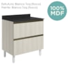 Balcao Com Tampo 2G 80cm MDF Kali 16412 Bianco Toq Bianco Toq Nicioli