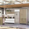 Balcao Com Tampo 2G 80cm MDF Kali 16412 Bianco Toq Branco Uv Nicioli