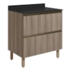 Balcao Com Tampo 2G 80cm MDF Kali 16412 Carvalho Toq Carvalho Toq Nicioli