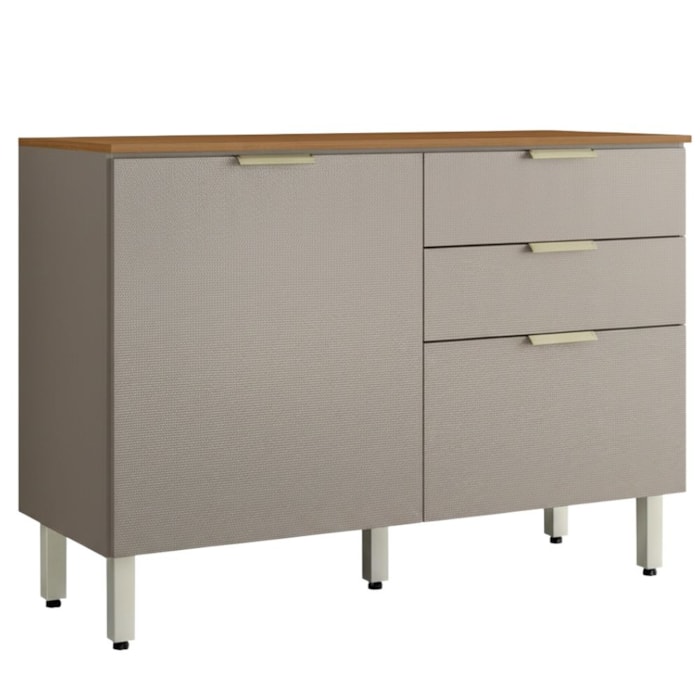 Balcao Com Tampo 2P 2G 120 cm Alba Amendola Nude Prime Demobile