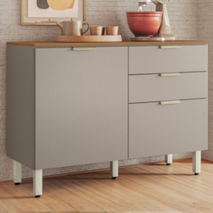 Balcao Com Tampo 2P 2G 120 cm Alba Amendola Nude Prime Demobile