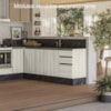 Balcao Com Tampo 2P 3G 120cm MDF Kali 16417 Bianco Toq Bianco Toq Nicioli