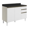 Balcao Com Tampo 2P 3G 120cm MDF Kali 16417 Bianco Toq Branco Uv Nicioli