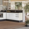 Balcao Com Tampo 2P 3G 120cm MDF Kali 16417 Bianco Toq Branco Uv Nicioli