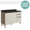 Balcao Com Tampo 2P 3G 120cm MDF Kali 16417 Carvalho Toq Bianco Toq Nicioli