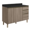 Balcao Com Tampo 2P 3G 120cm MDF Kali 16417 Carvalho Toq Carvalho Toq Nicioli
