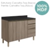Balcao Com Tampo 2P 3G 120cm MDF Kali 16417 Carvalho Toq Carvalho Toq Nicioli