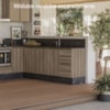 Balcao Com Tampo 2P 3G 120cm MDF Kali 16417 Carvalho Toq Carvalho Toq Nicioli