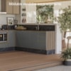 Balcao Com Tampo 2P 3G 120cm MDF Kali 16417 Carvalho Toq Chumbo Nicioli