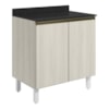 Balcao Com Tampo 2P 60 cm MDF Kali 12220 Bianco Toq Bianco Toq Nicioli