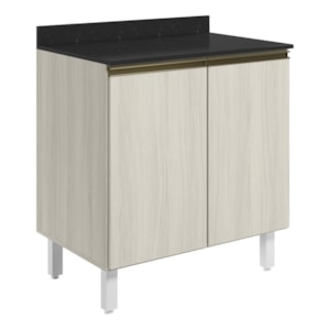 Balcao Com Tampo 2P 60 cm MDF Kali 12220 Bianco Toq Bianco Toq Nicioli