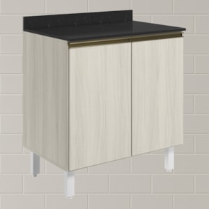 Balcao Com Tampo 2P 60 cm MDF Kali 12220 Bianco Toq Bianco Toq Nicioli