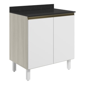 Balcao Com Tampo 2P 60 cm MDF Kali 12220 Bianco Toq Branco Uv Nicioli