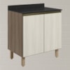 Balcao Com Tampo 2P 60 cm MDF Kali 12220 Carvalho Toq Bianco Toq Nicioli