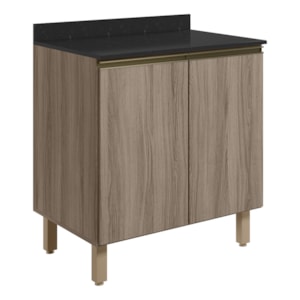 Balcao Com Tampo 2P 60 cm MDF Kali 12220 Carvalho Toq Carvalho Toq Nicioli