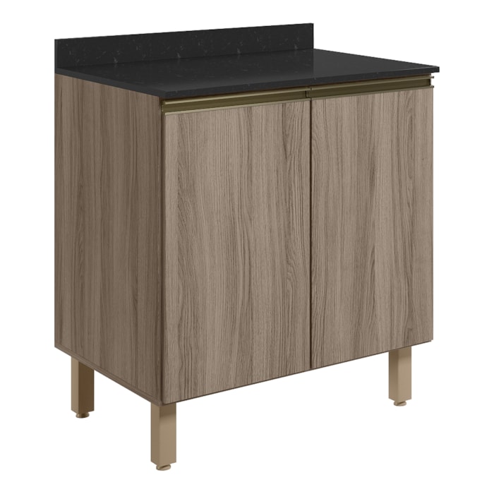 Balcao Com Tampo 2P 60 cm MDF Kali 12220 Carvalho Toq Carvalho Toq Nicioli
