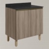 Balcao Com Tampo 2P 60 cm MDF Kali 12220 Carvalho Toq Carvalho Toq Nicioli