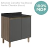 Balcao Com Tampo 2P 60 cm MDF Kali 12220 Carvalho Toq Chumbo Nicioli