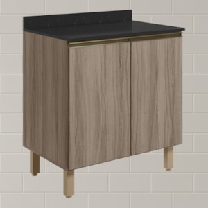 Balcao Com Tampo 2P 70 cm MDF Kali 12221 Carvalho Toq Carvalho Toq Nicioli