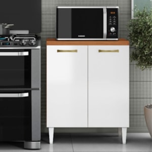 Balcao Com Tampo 2P 70 cm MDP Atenas Cinamomo Branco ARMoveis