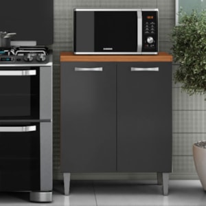 Balcao Com Tampo 2P 70 cm MDP Atenas Cinamomo Grafite ARMoveis