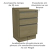 Balcao Com Tampo 3 Gavetas 60 cm Maxxi G743 Nogal Kappesberg