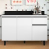 Balcao Com Tampo 3 Portas 1 Gaveta 120 cm Canada Branco RUDK