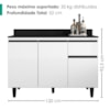 Balcao Com Tampo 3 Portas 1 Gaveta 120 cm Canada Branco RUDK